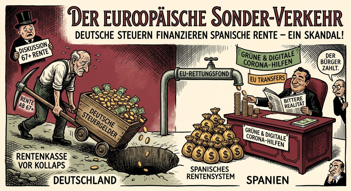 Deutsche schuften, Spanien feiert: Die Renten-Abzocke mit unseren Milliarden!