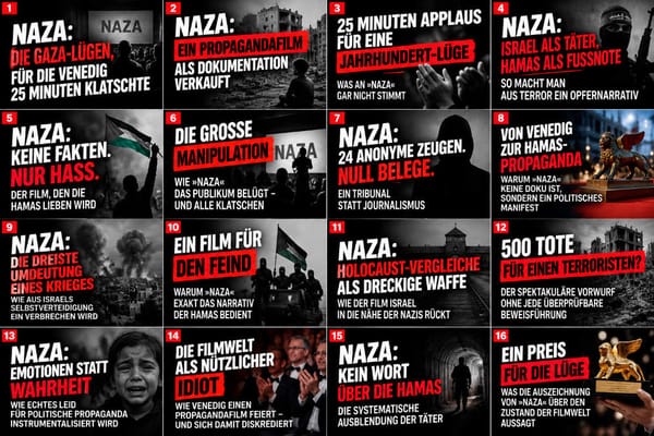 NAZA: Die Gaza-Propaganda, für die Venedig 25 Minuten klatschte