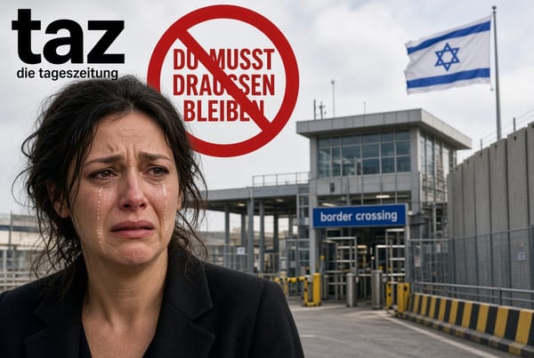 taz fordert Sanktionen gegen Israel – und weint, weil Israel sie nicht reinlässt.