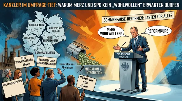 Kanzler im Umfrage-Tief: Kein Wohlwollen für Merz & SPD