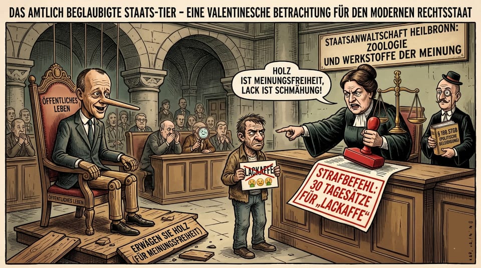 Justiz-Satire: Wenn der Lack ab ist – Merz und der Affe